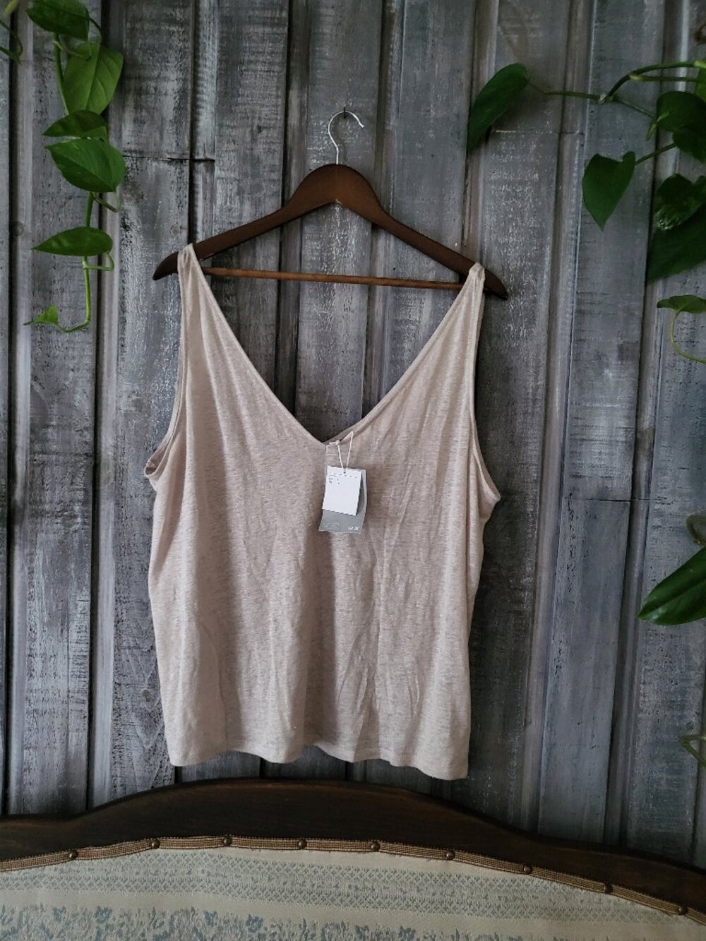 NWT H&M Premium Selection Natural Linen Tank Top Large